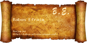 Babos Efraim névjegykártya